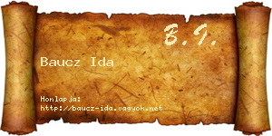 Baucz Ida névjegykártya